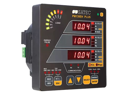 SATEC PM130 PLUS – Multi-Function Three-Phase Power Meter | Modbus | Panel & DIN Rail