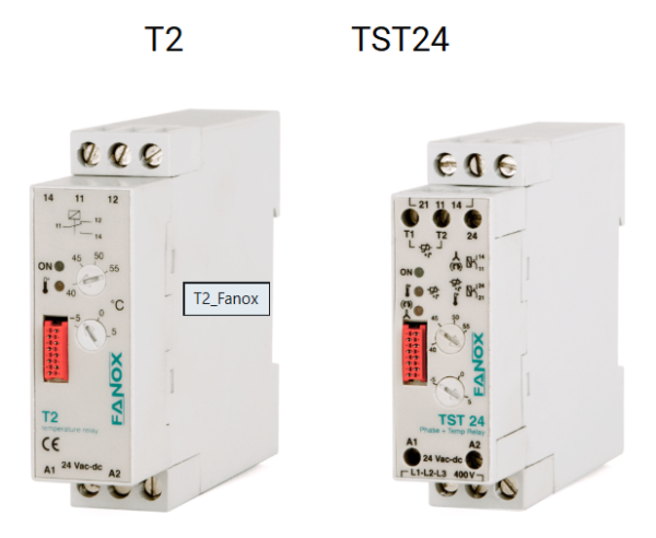 Fanox T2 / TST24 – Phase & Temperature Control Relay | 2 Adjustable Thresholds
