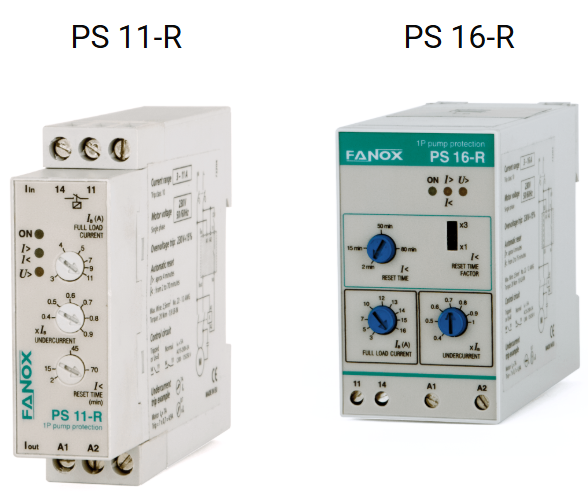 Fanox PS-R – Single-Phase Pump Protection Relay | 3–16A Undercurrent