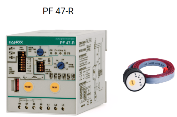 Fanox PF-R – Pump Protection Relay | 3-Phase Cos φ | No Level Sensors