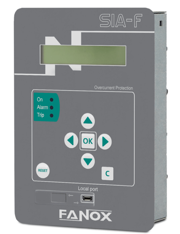 Fanox SIA-F – Overcurrent & Earth Fault Feeder Protection Relay (Auxiliary Supply)