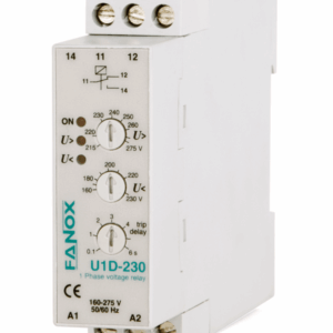 Fanox U1D – Single-Phase Voltage Control Relay | Min/Max Threshold | Self-Powered