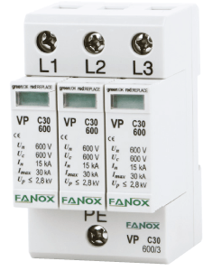 Fanox VP C30 – SPD for Wind Power Installations | Zinc Oxide & Gas Discharge