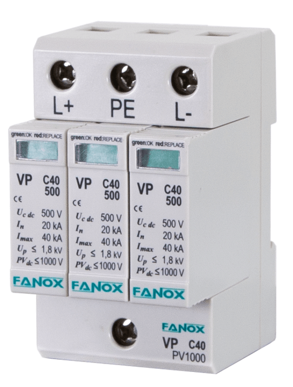 Fanox VP C40 – SPD for Photovoltaic Installations | Zinc Oxide & Gas Discharge